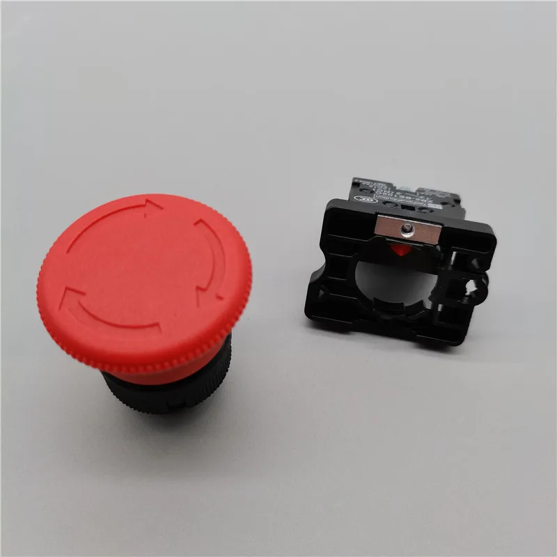 ZB2-BE102C P172  220V 10A Red NC 22mm Emergency Stop Mushroom Push button switch XB2-ES542 Control electrical starter switch