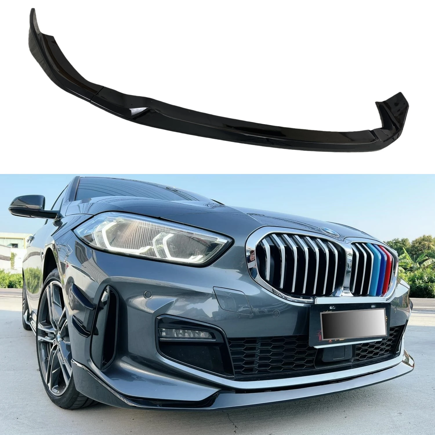 

3 Pcs Car Front Bumper Lip Splitter For Bmw F40 Hatchback M Sport 116d 118i 118d 120i 120d 128ti M135i 2019-2024 Tuning Bodykits