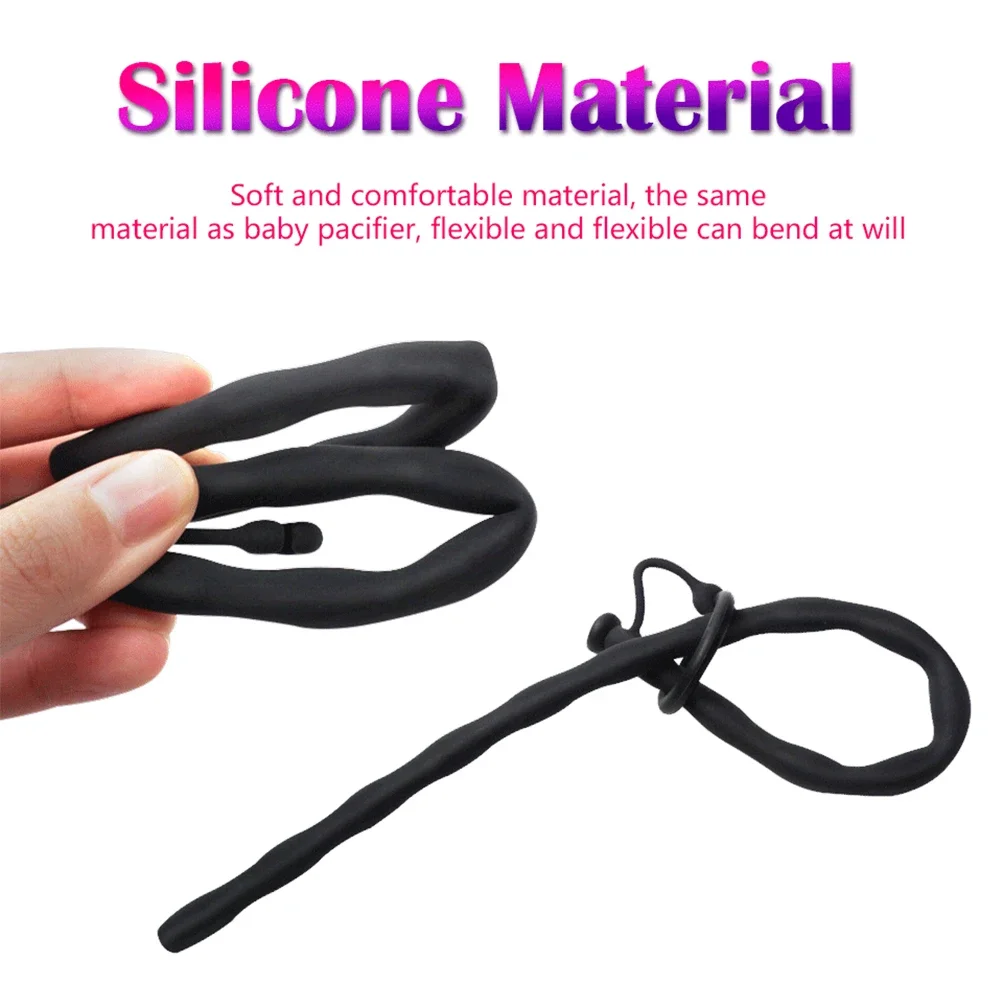 30/35cm Long Silicone Urethral Sound Catheter for Men Penis Plug Urethra Stimulator Dilator Wearable Sex Toys Male Masturbator