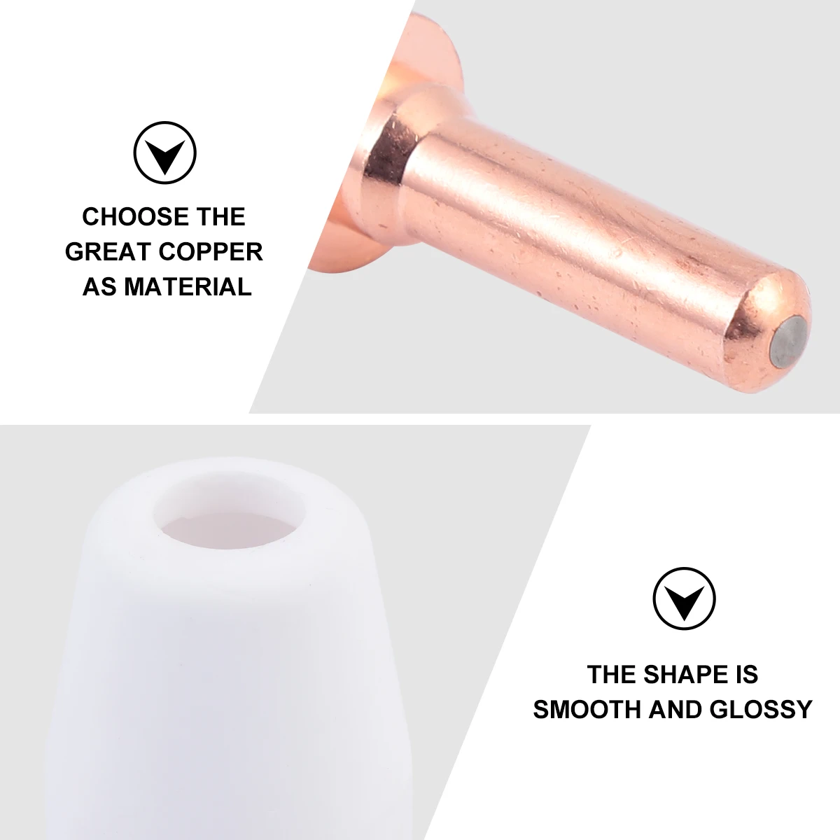 

40Pcs Plasma Electrode Nozzle Protective Cover Shunt Lengthened Tips Kit for 40A Plasma Cutting Torch Consumables Replacement