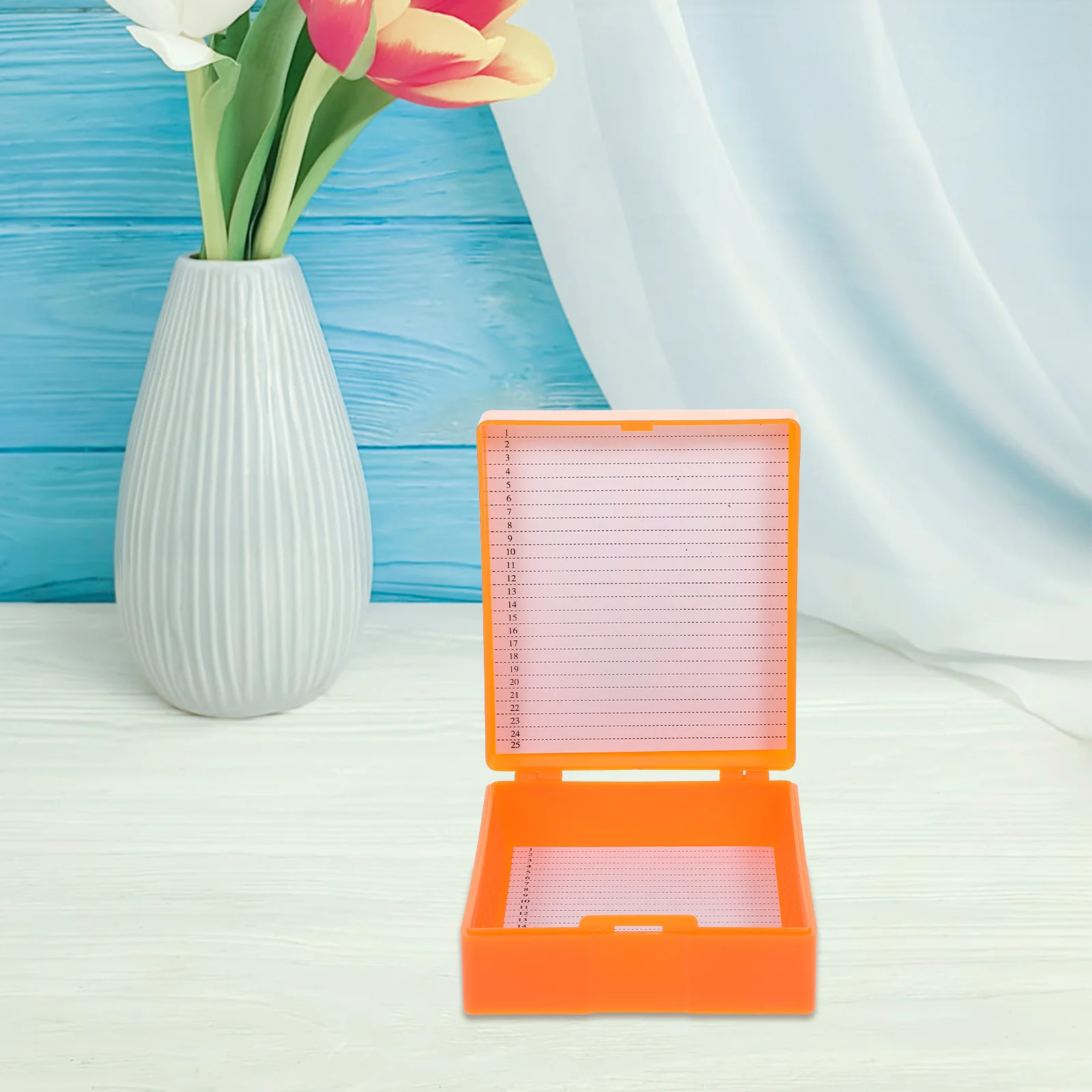 

Microscope Slide Storage Box Glass Specimen Holder Easy Open Rack Tray Container For School Laboratory