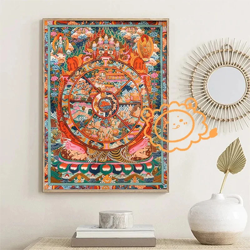 ملصقات طباعة قماش بوذي ، زخرفة فنية لجدار بوديساتفا بودا ، رسم لغرفة المنزل #2