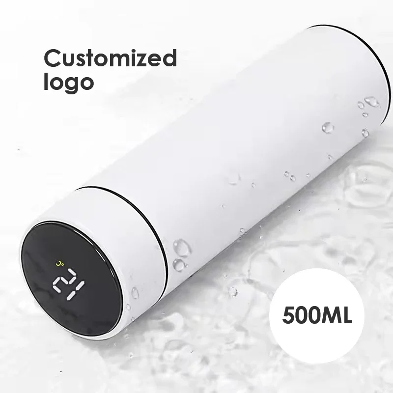 Customized Smart Water Bottles Stainless Steel Vasos Portable Thermal Insulated Vacuum Termico Flasks With Led Digital Display