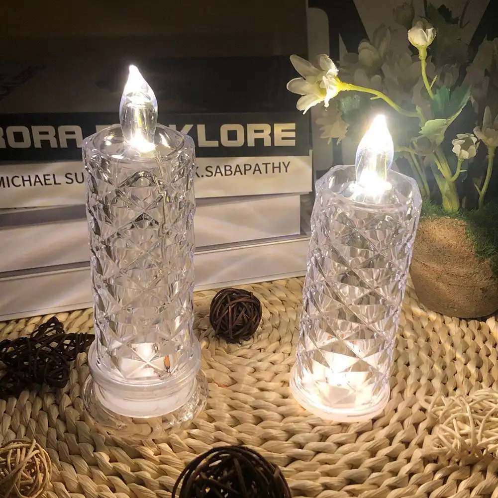 LED Crystal Table Lamp Rose Projection Light Romantic Diamond Atmosphere Light Night Light for Bedroom Party Christmas Decor