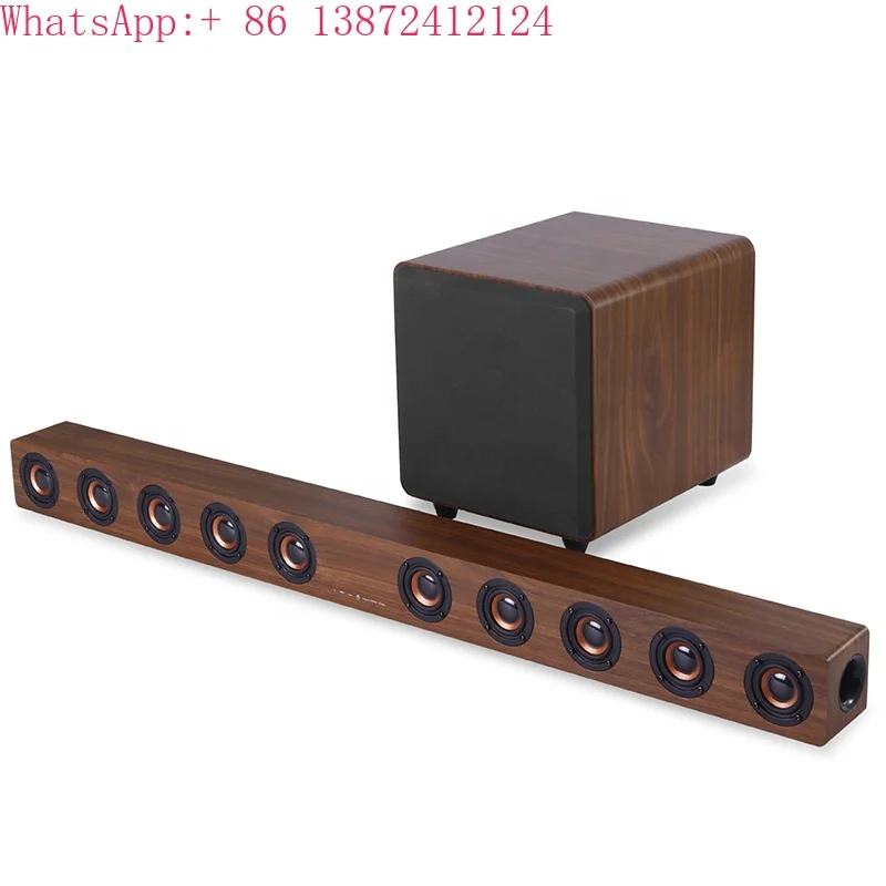 39.5-Inch TV Sound Bar with Subwoofer 2.1 Soundbar for TV Coaxial/Optical/Aux/USB/TF Card with EQ Adjustable Surround Sound