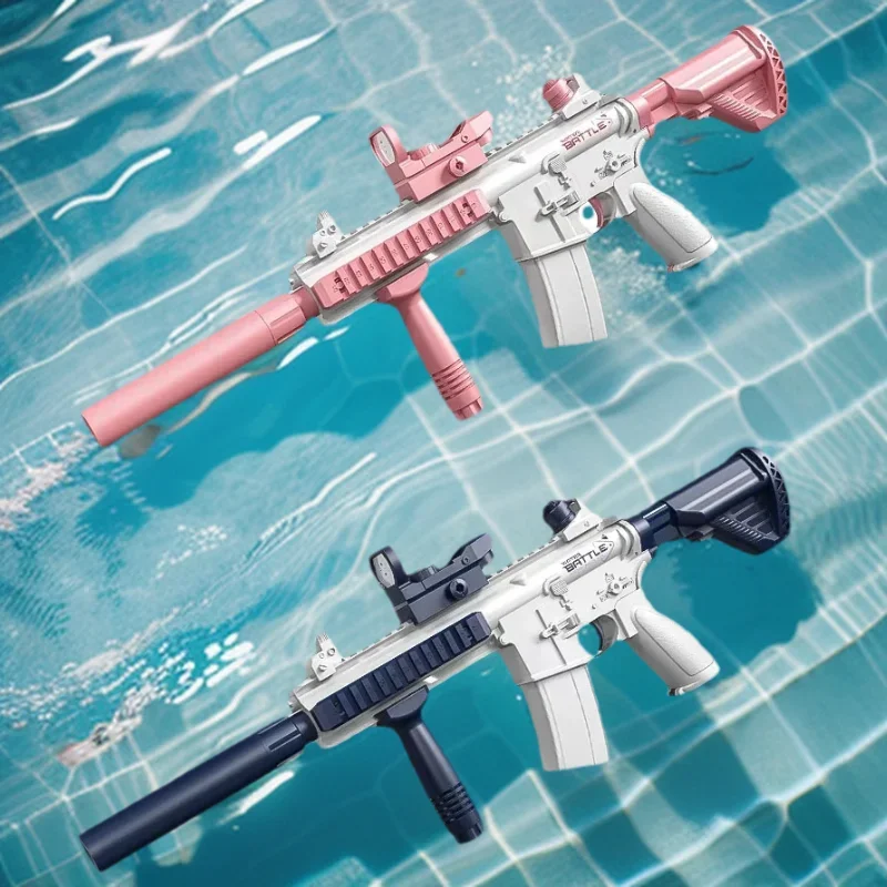 شعبية الكهربائية M416 ألعاب مسدس المياه الصيف في الهواء الطلق الشاطئ سعة كبيرة متعة إطلاق حمام سباحة الكبار الاطفال لعبة اطلاق النار لعبة