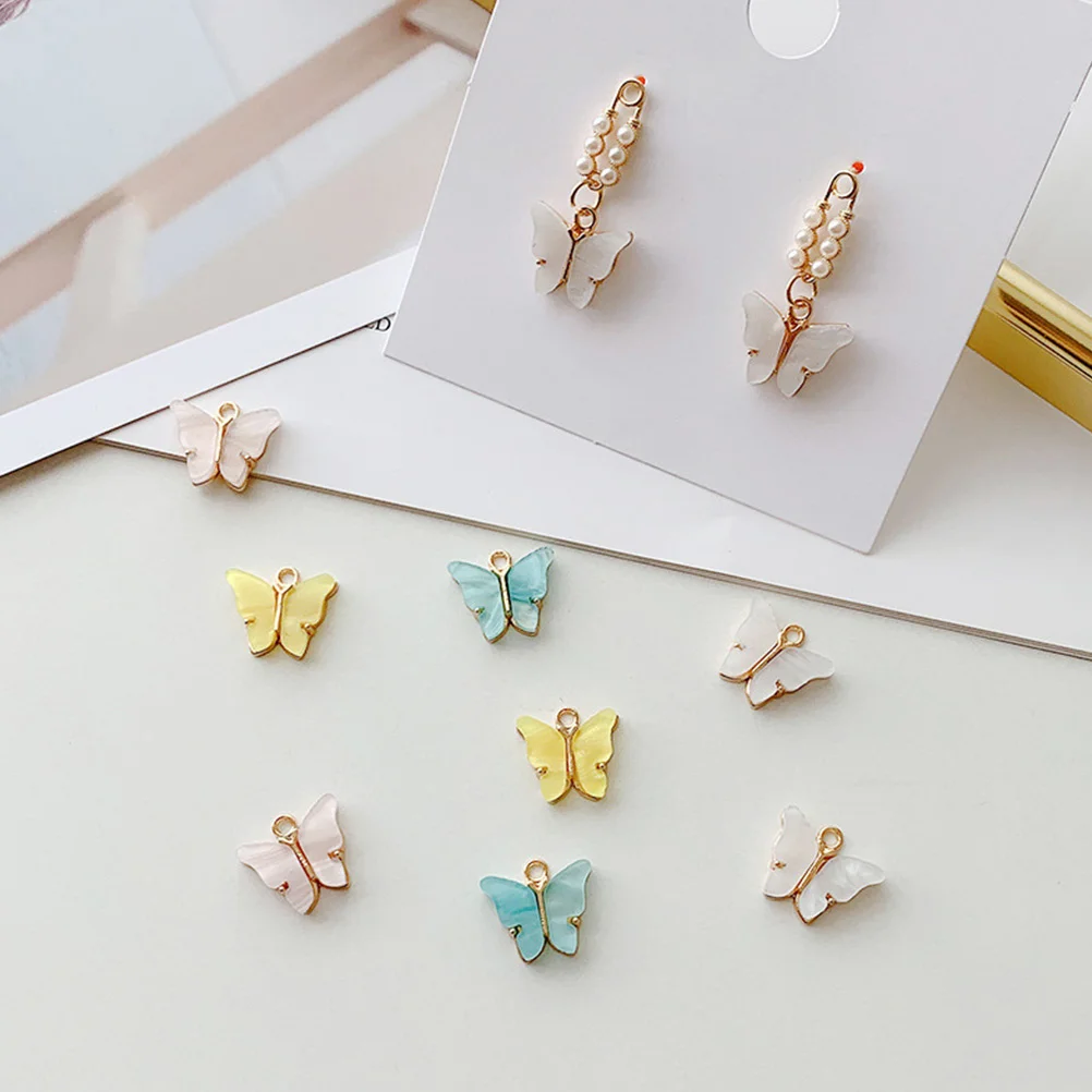 36 قطعة إكسسوارات القلادة المعلقات فراشة DIY بها بنفسك سحر المواد الحرفية اليدوية لصنع المجوهرات القلائد والأساور والأقراط