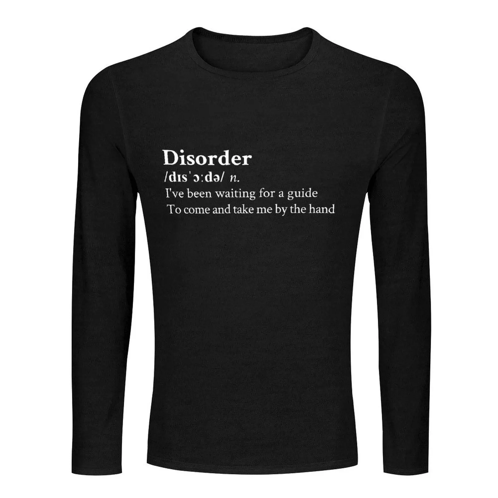 Joy Division Disorder Aesthetic Quote Lyrics Black Long T-Shirt Tee shirt men clothing