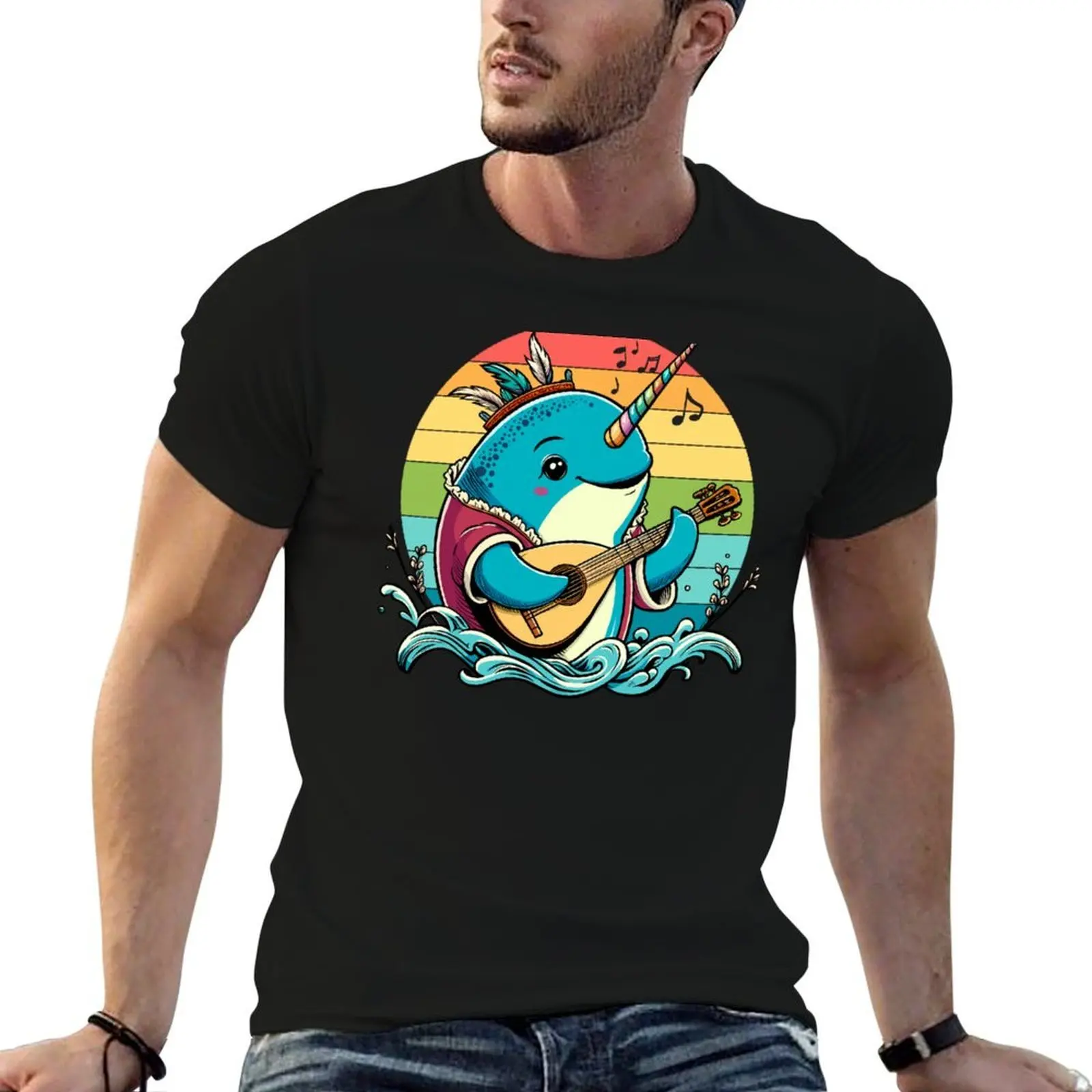 Bard Narwhal Siren of the Sea T-Shirt funny shirt cotton Personalized t-shirt t shirts for men