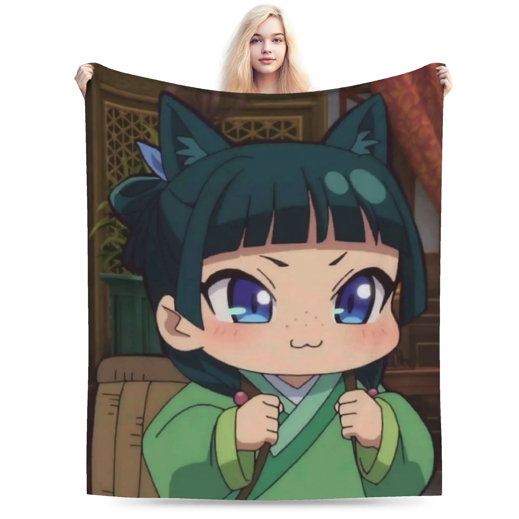 Super Soft The Apothecary D-Diaries Maomao  Throw Blanket Premium Fleece Flannel Lightweight  Bed Blanket Cozy Plush Bedspread