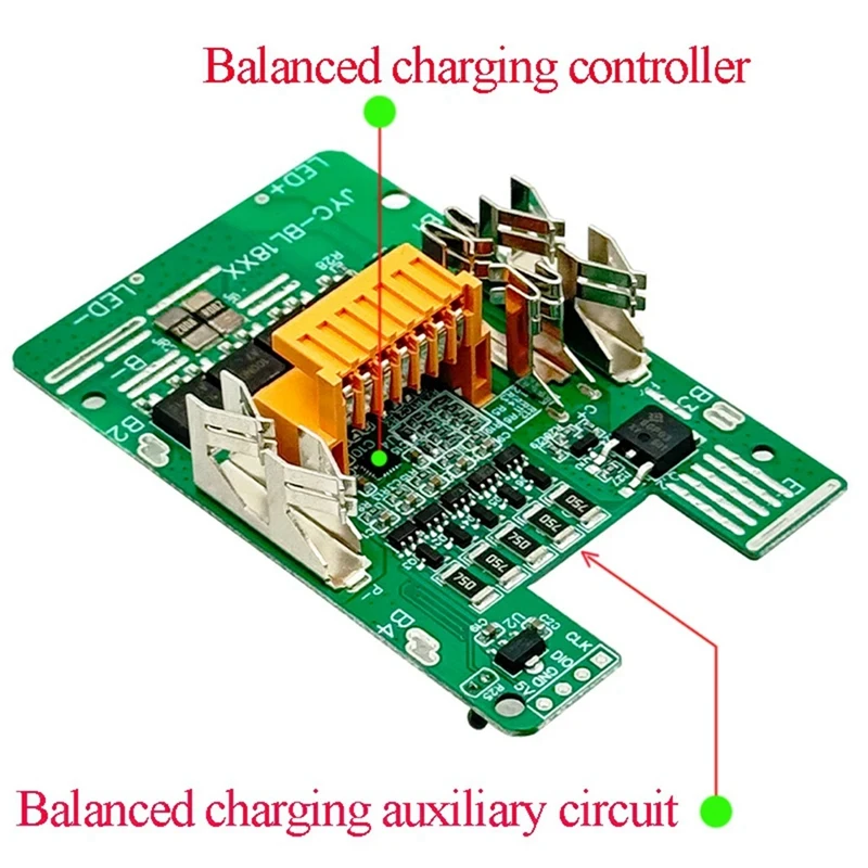 BL1890B Lithium Battery Case PCB Balance Charging Protection Board Shell for 18V BL1860 9.0Ah LED Indicator-A49I