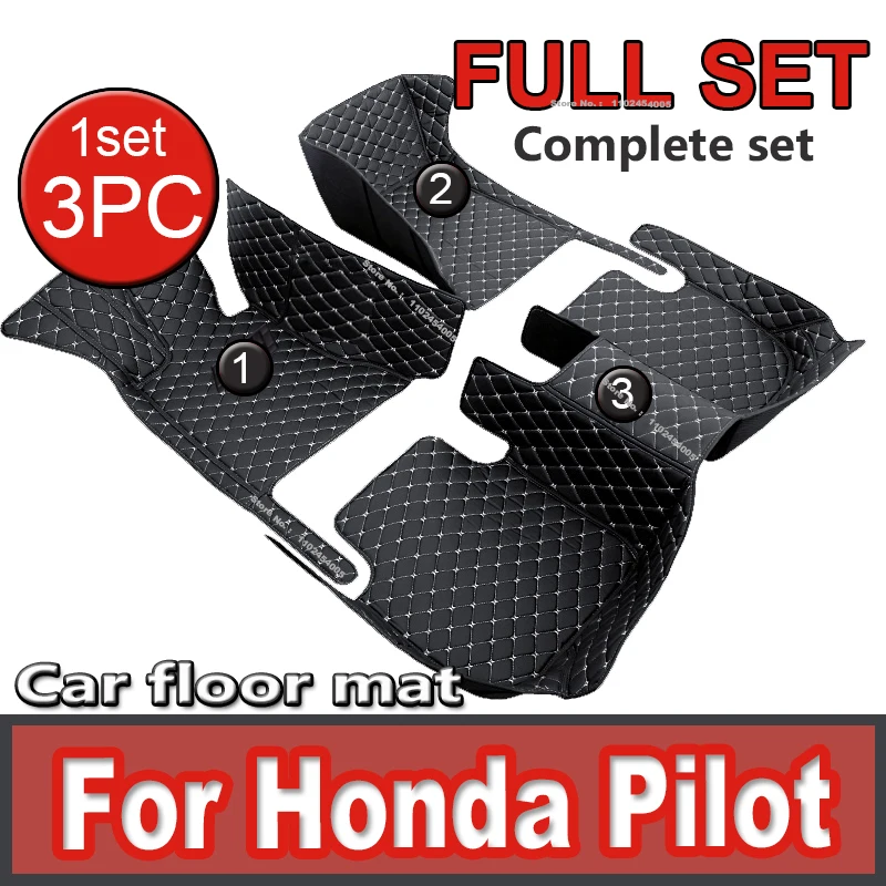 

Автомобильный роскошный кожаный напольный коврик на заказ для автомобиля Honda Pilot 2016 2017 2018 2019 2020, автомобильный коврик, полный комплект, женские водонепроницаемые аксессуары