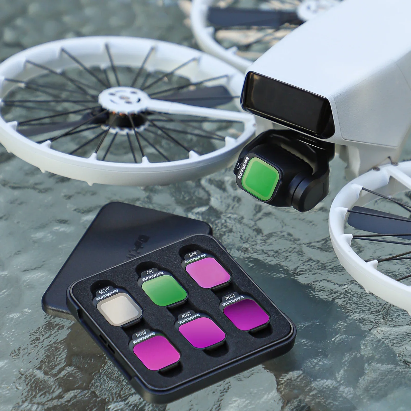 مجموعة مرشحات Sunnylife لمرشح الوجه DJI MCUV HD عدسة زجاجية بصرية ND8/16/32/64 ملحقات الوجه