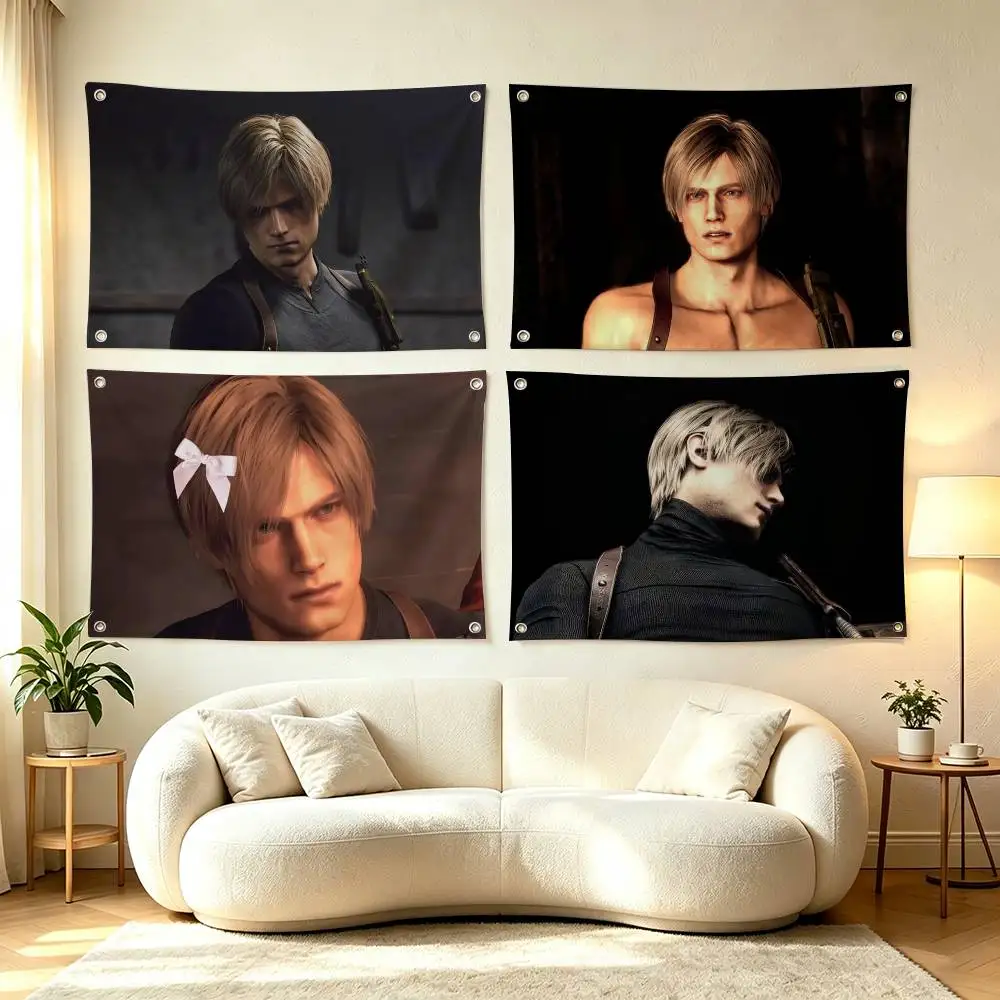 L-Leon K-Kennedy  Flags Wall Hanging Tapestry Outdoor Garage Room Decorative flag Background Blanket