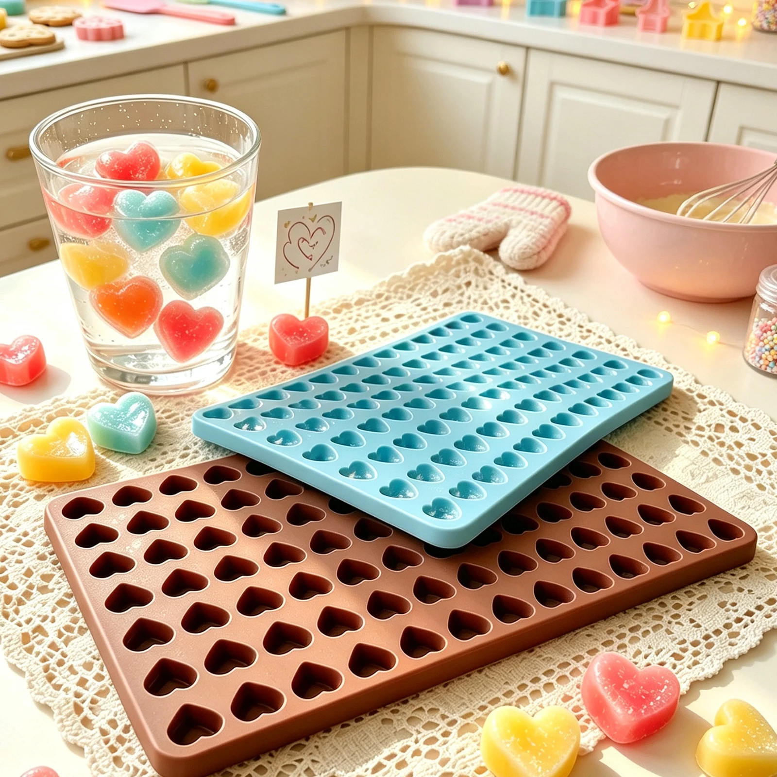 Love Tray Silicone Mold - Whiskey Love Ice Cube Mold, DIY Chocolate Candy Gypsum Resin Artwork, Baking Tool