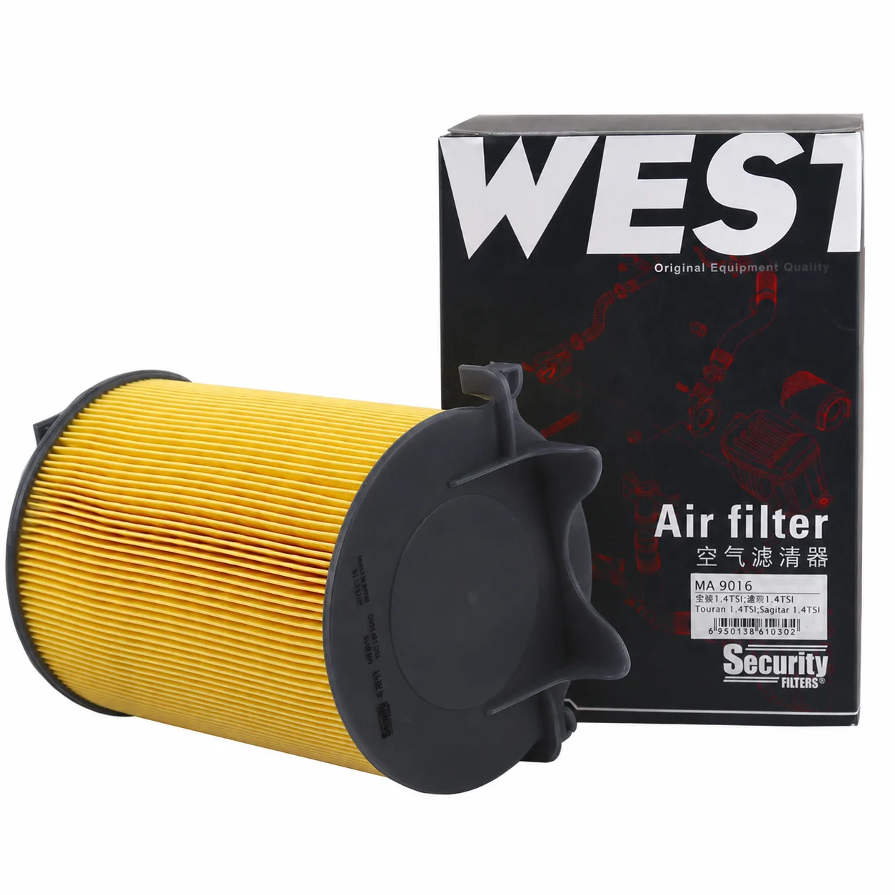 Für Skoda Superb 2008-2015 1.4L, Skoda Yeti 2009-2017 1.2L 1.4L, SEAT Toledo 2004-2009 1.4L 2.0L WESTGUARD Luftfilter MA9016