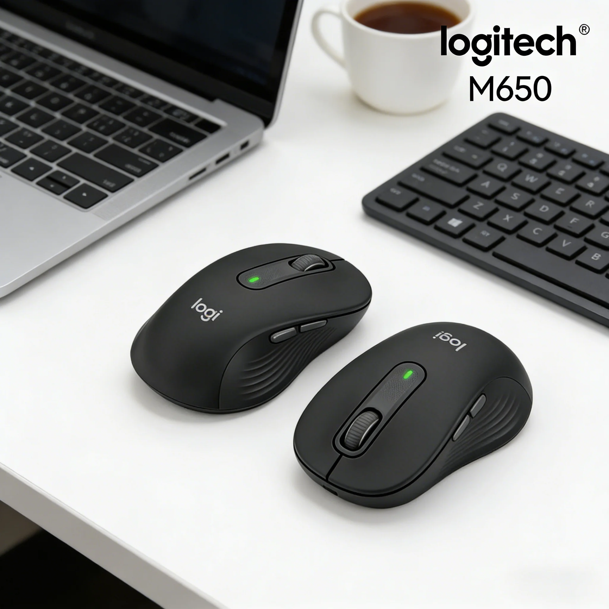 

Logitech M650/M650L Wireless Mouse | Plug and Play, Silent Bluetooth Click for PC, Laptop, Mac, Office & Library Use, Ergonomic