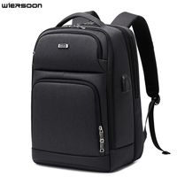 WIERSOON 18Inch Business Backpack Men USB Charging Laptop  Travel Backpack Mochila for Women