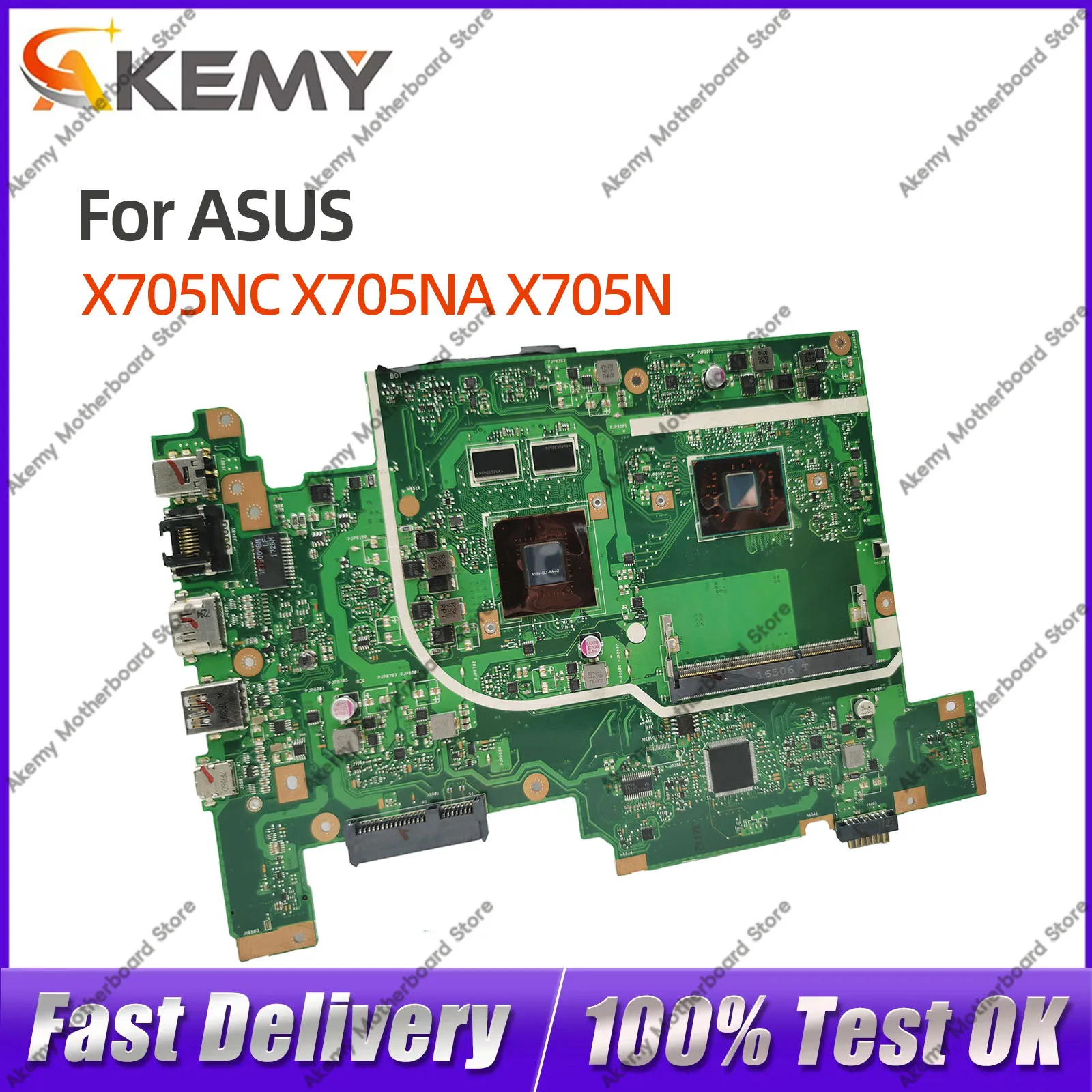 For ASUS VivoBook 17 X705NC Notebook Motherboard X705NA X705N N3350 N4200 CPU GT810M 100% Tested OK
