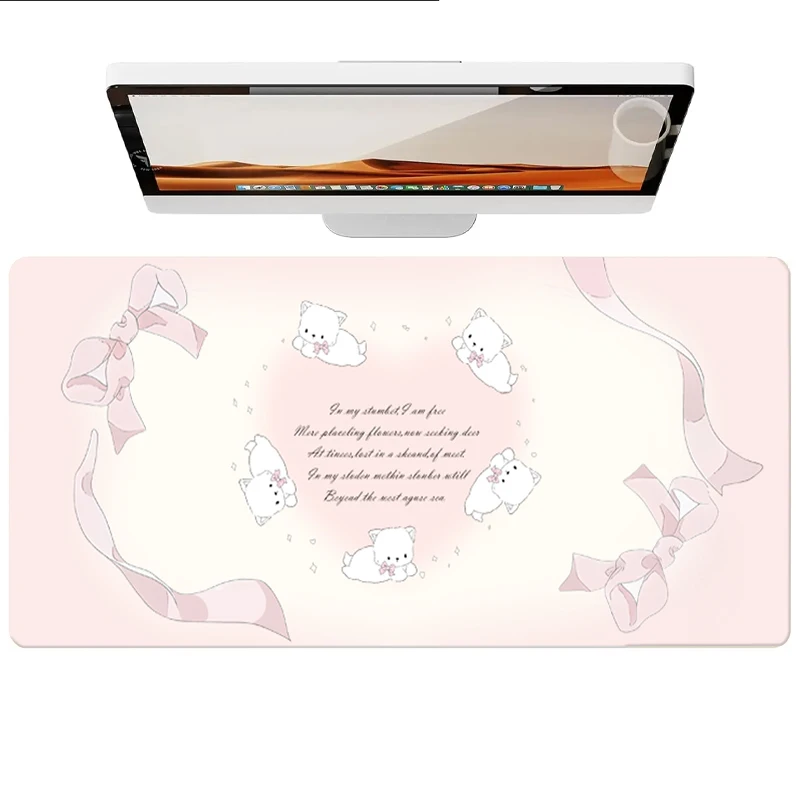 

Graffiti Pink Cat Leather Desk Pad Mouse Protector Non-Slip Large Mouse Pad Home &Office Desk Mat PU Leather Laptop Desk Pad