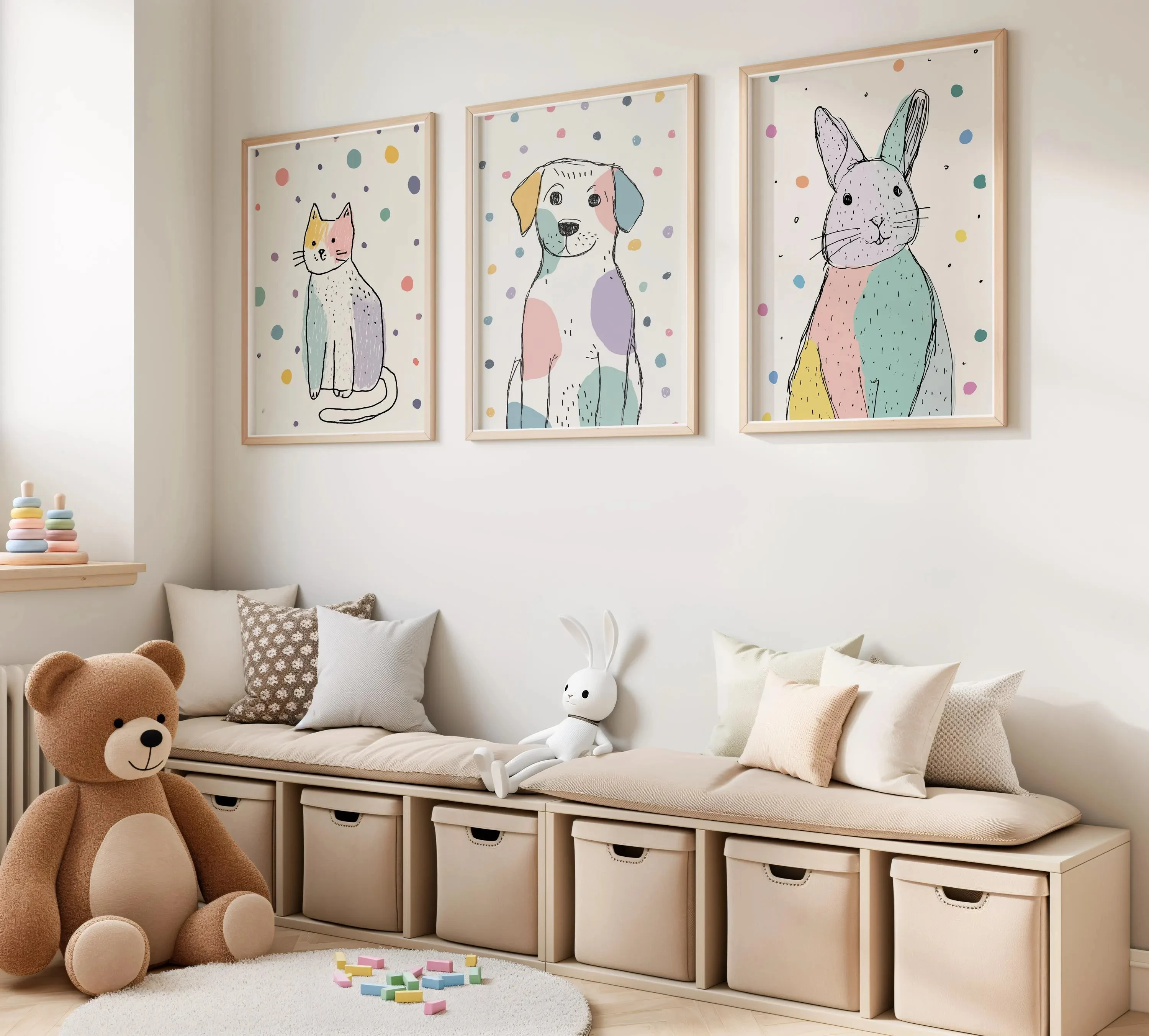 3 قطع (بدون إطار)، 3 قطع من لو - مراجعة Baby Nursery Art وسعره