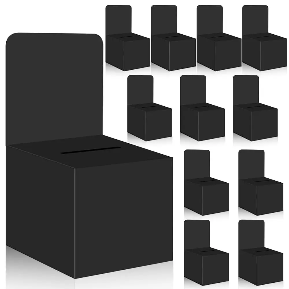 

Набор из 12 коробок для розыгрышей, урн для голосования, коробок для предложений с отверстием, картонные коробки для розыгрышей 6x6x6 дюймов с отверстием для билетов и розыгрыша призов