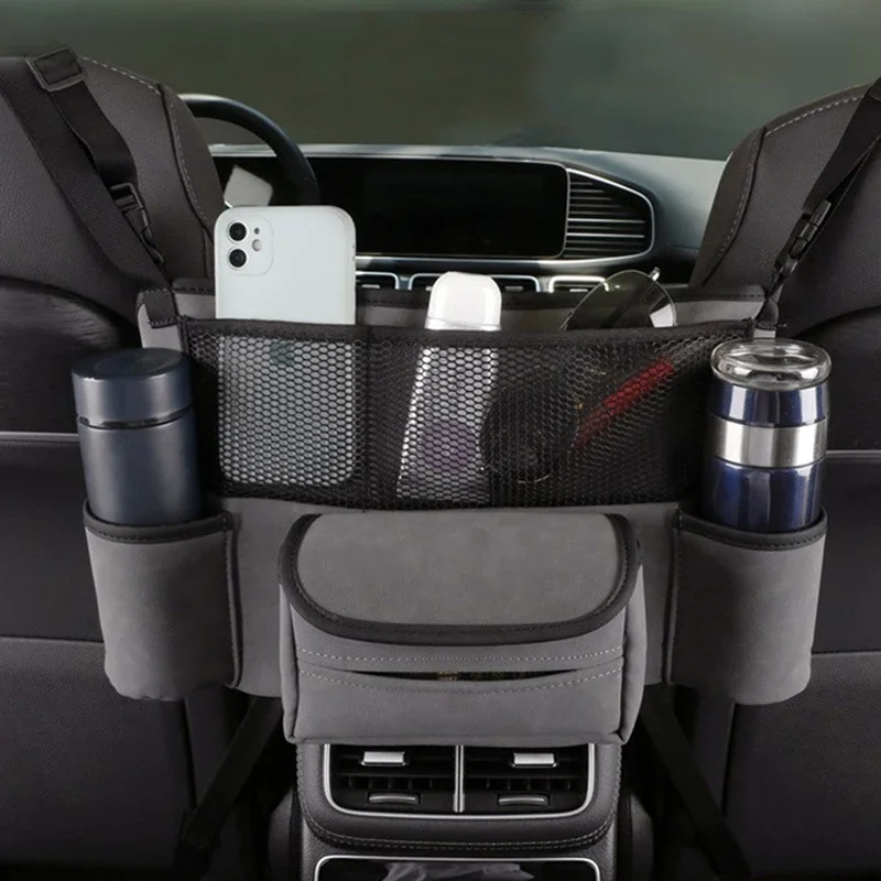 

Car Storage Bag PU Leather Stowing Tidying Multifunction Folding Seat Hanging Bag Car Organizer in the Car Accessories Interior