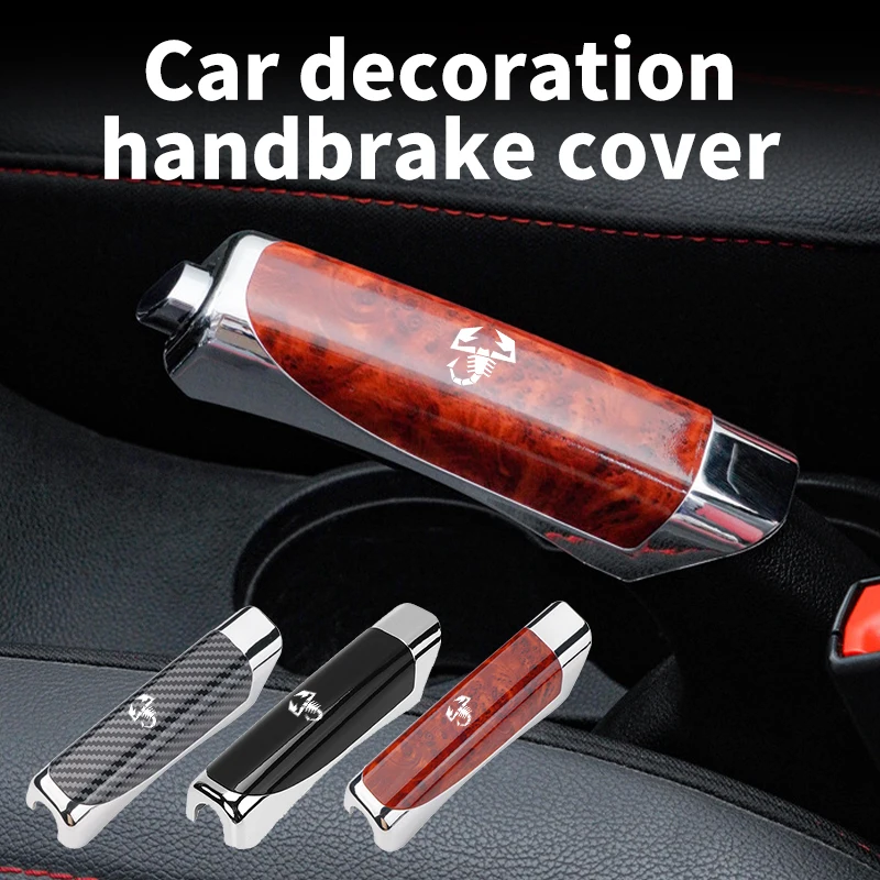Car Hand Brake Sleeve Handle Cover Anti-slip Decoration Protector Case For Abarth FR FIAT 500 Tipo FR Panda Argo Freemont Bravo
