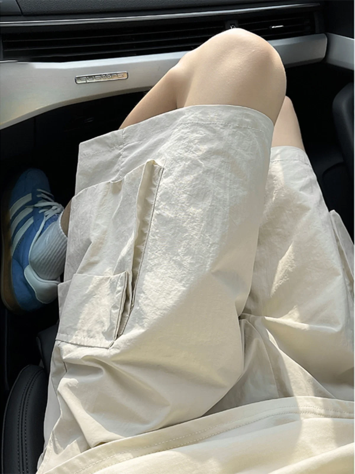 

Мужские летние шорты из ледяного шелка Qui Dry, американские нейлоновые брюки-карго с высокой талией, пятичастные брюки средней длины, японские шорты