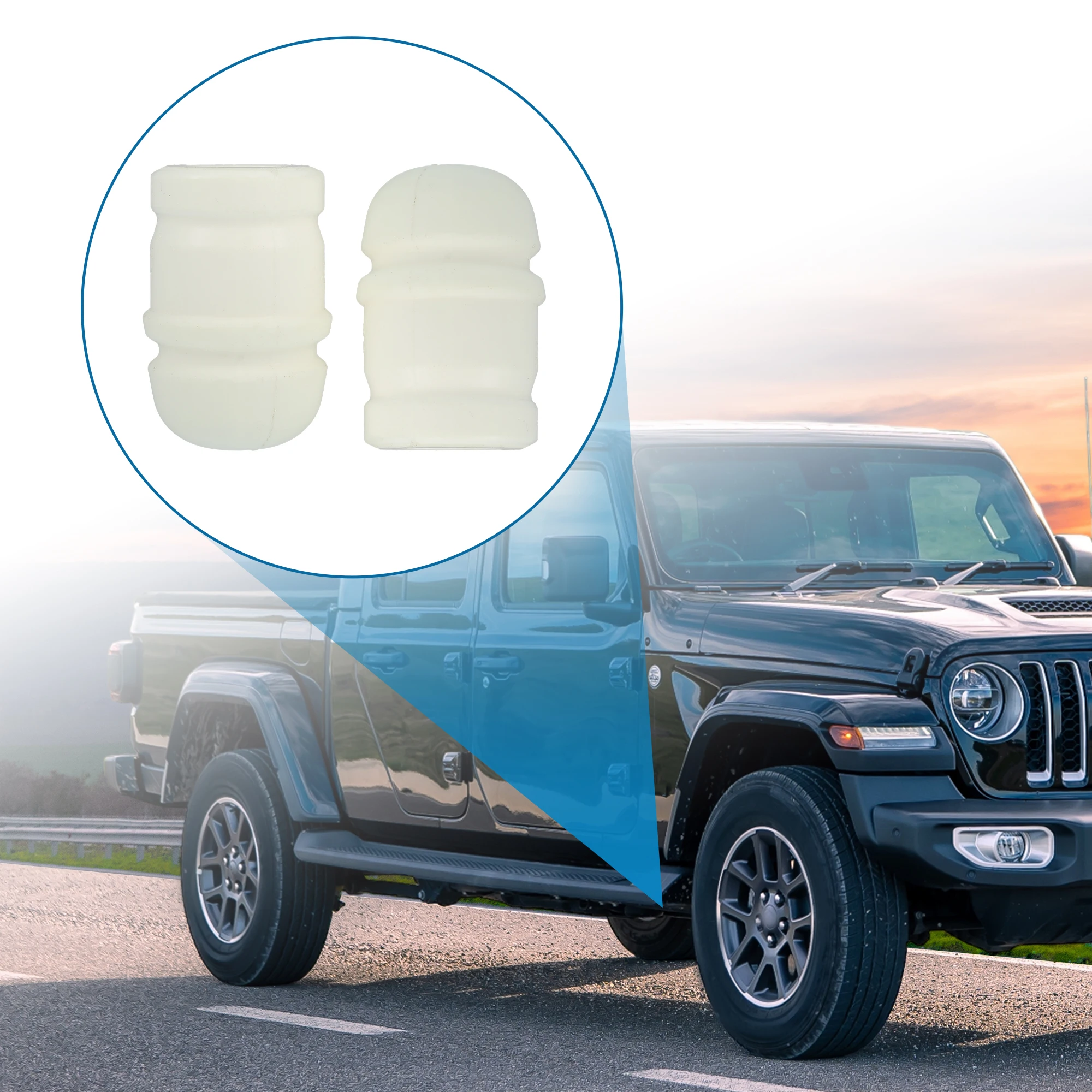 UXCELL-Pare-chocs à Ressort Avant de Voiture, Blanc, pour Jeep Wrangler JK 2007-2018, JL 2018-2023, 2 Pièces