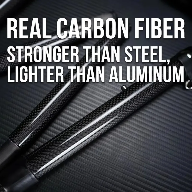 High-strength carbon fiber folding telescopic walking stick, ultra-light rubber head, mountaineering walking stick