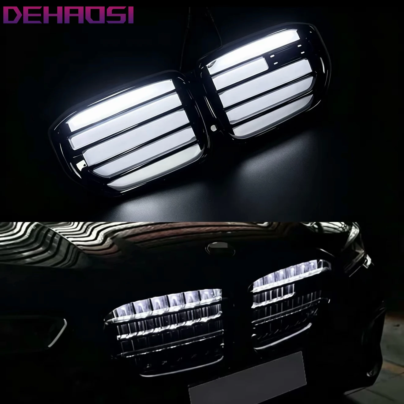 LED Bumper Grille with Lights for X6 G06 X5M F95 X6M F96 2019-2026 Models xDrive30i 40i M60i M50D XDrive30d Upgraded M Performan