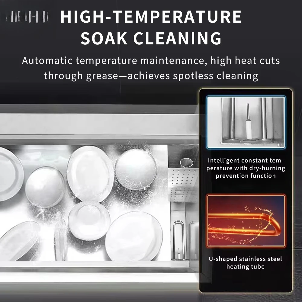 Industrial Heavy Duty Professional Grade Ultrasonic Dishwasher Commercial Sink Machine Bowls Cleaner Kitchen Full Option