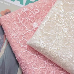 Mesh Gauze Beautiful Flower Style Creative Embroidery Dress Wedding Dress Background Designer Fabric By The Yard