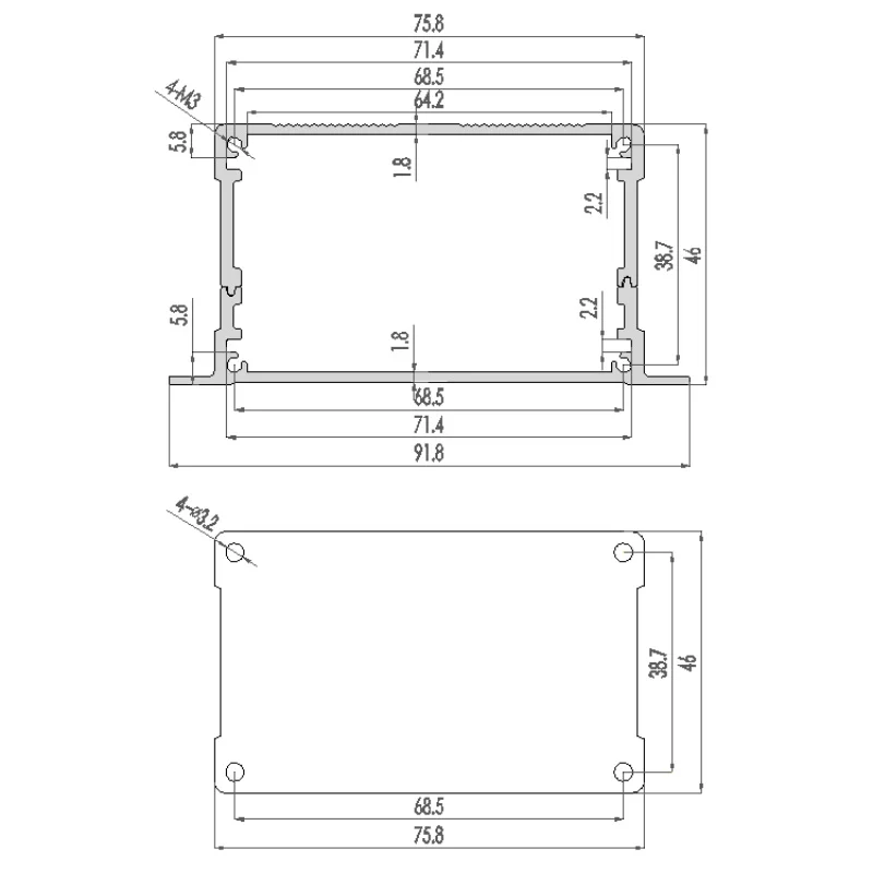 Aluminum Enclosure waterproof 100x53x67mm Case PCB DIY Instrument Electronic Project Protective Box Alloy Components Made PCB