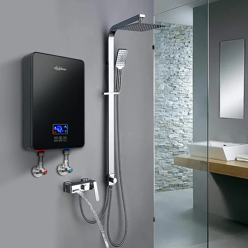 6000W WiFi Controlled Electric Instant 220V Tankless Water Heater Custom Made for Hotels Households LED Screen Geyser Electric