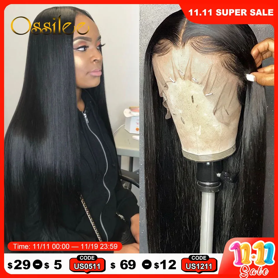 事前に摘み取られたレースクロージャーウィッグ,人間の髪の毛,透明なフロントレース,すぐに着用可能,13x4,13x6,5x5