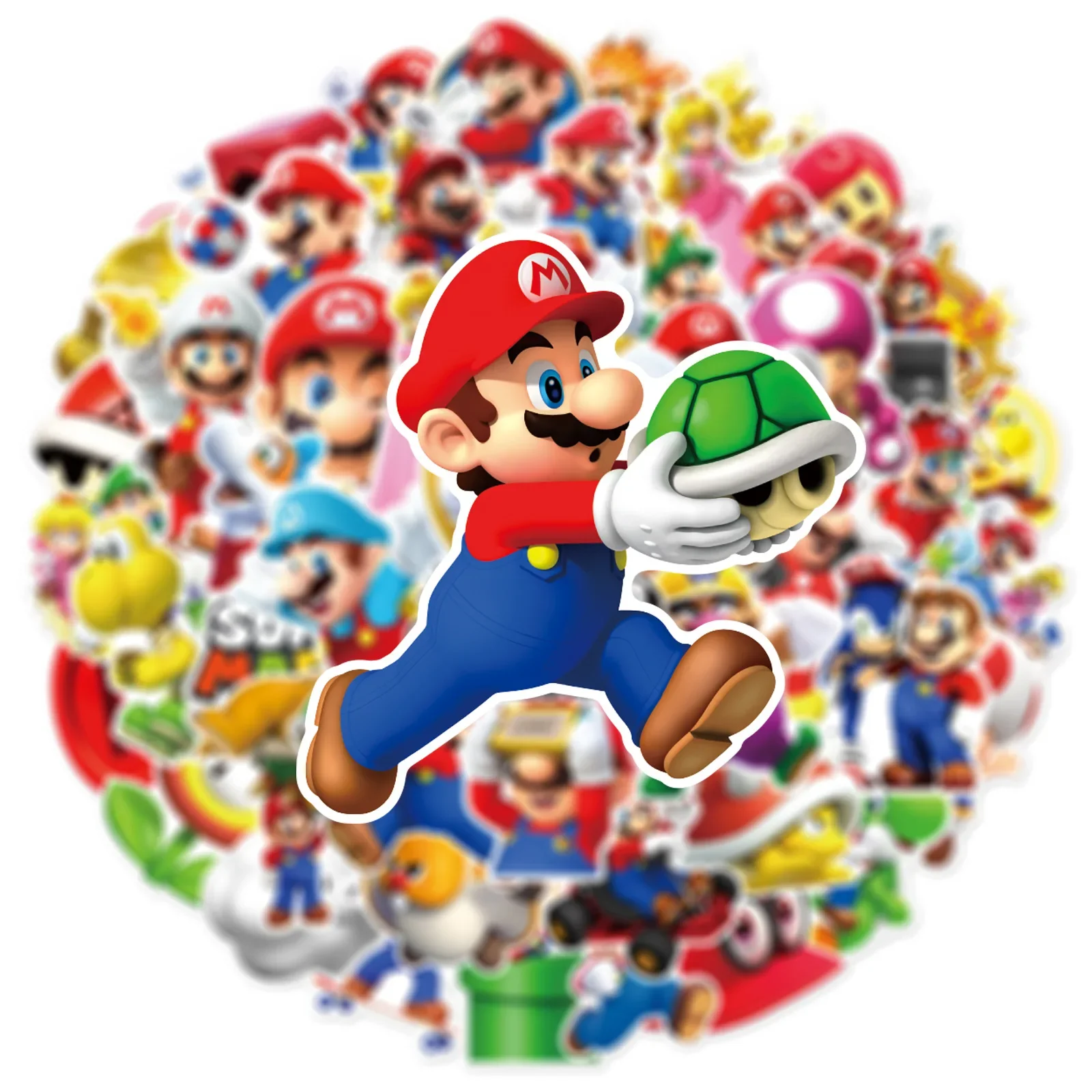 2023 New 50pcs Classic Game Super Mario Graffiti Skateboard Notebook Waterproof Sticker