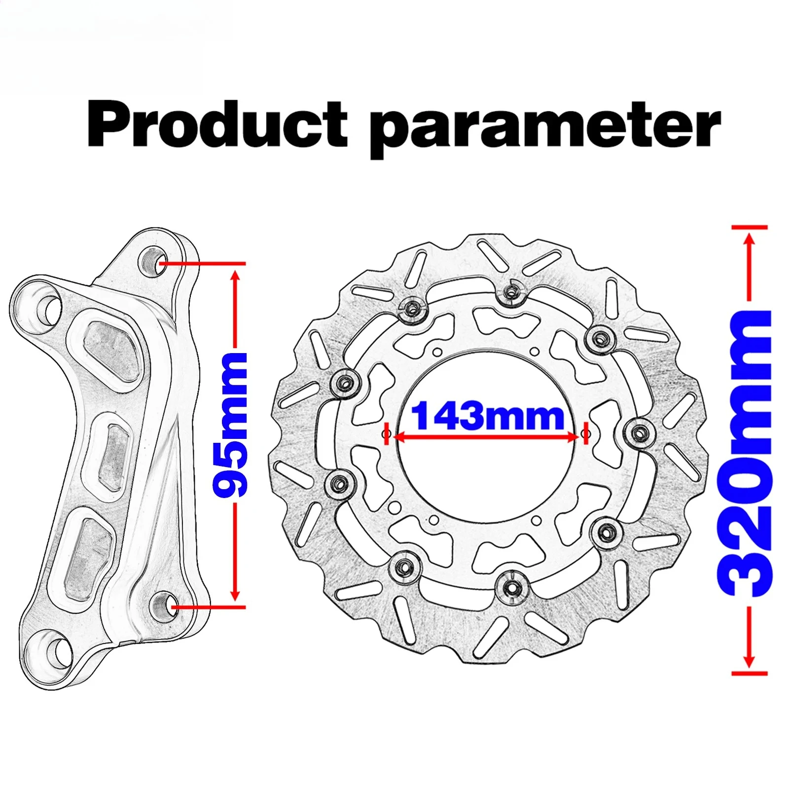 

Передние тормозные диски 320 мм, адаптер-кронштейн для тормозного суппорта для KTM EXC EXCF SX SXF XC XCF XCW, для Husqvarna FE TE FC TC TX FX