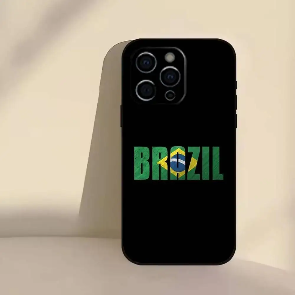 Funda de teléfono con papel tapiz de bandera de Brasil para iPhone 17,16,15,14,13,12,11 Plus,Pro,Max,XS, funda suave de silicona