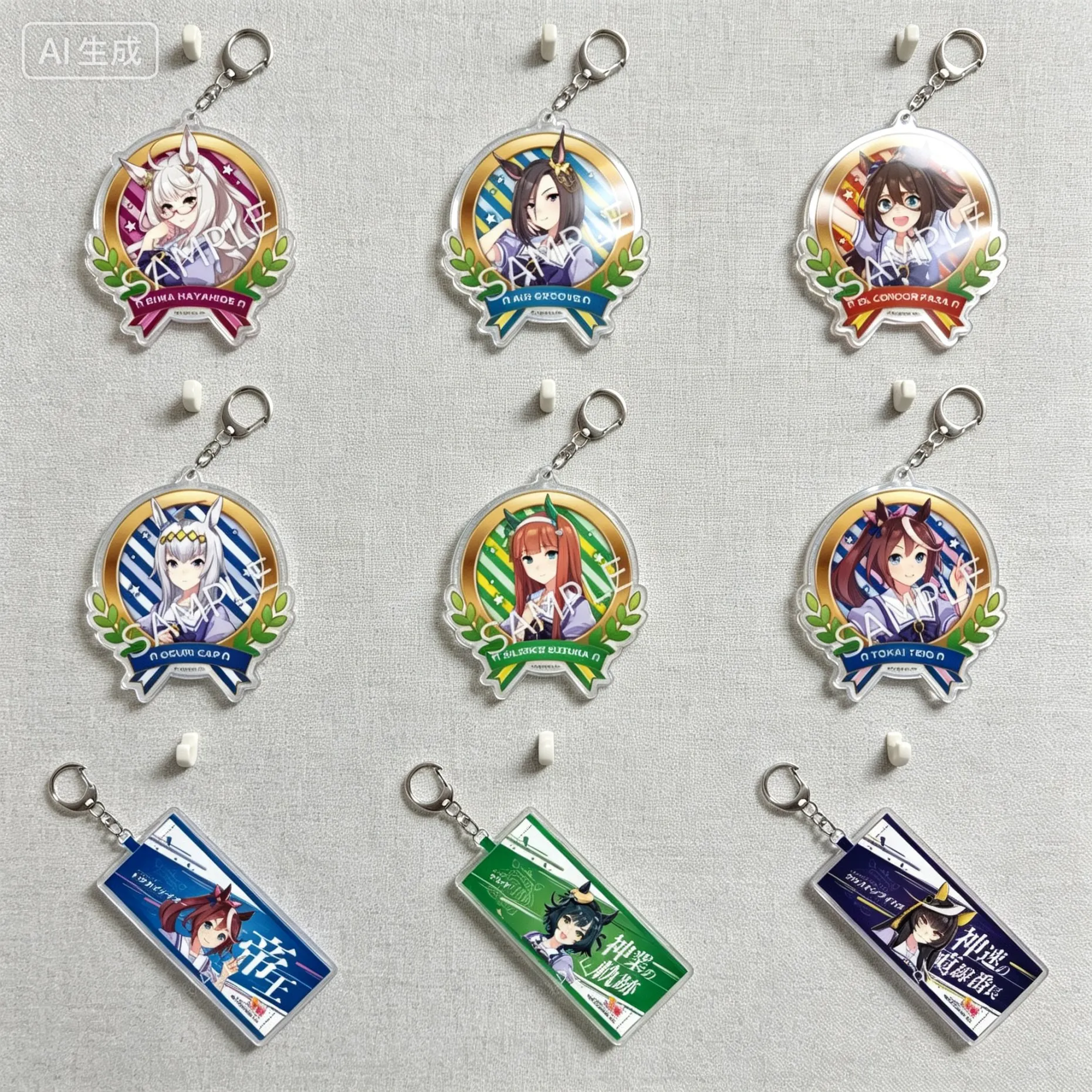 Anime Umamusume: Pretty Derby Win Variation Uniform Uniform Ver Rectangle Acrylic Pendant Keychains Bag Decorations Gifts For Friends