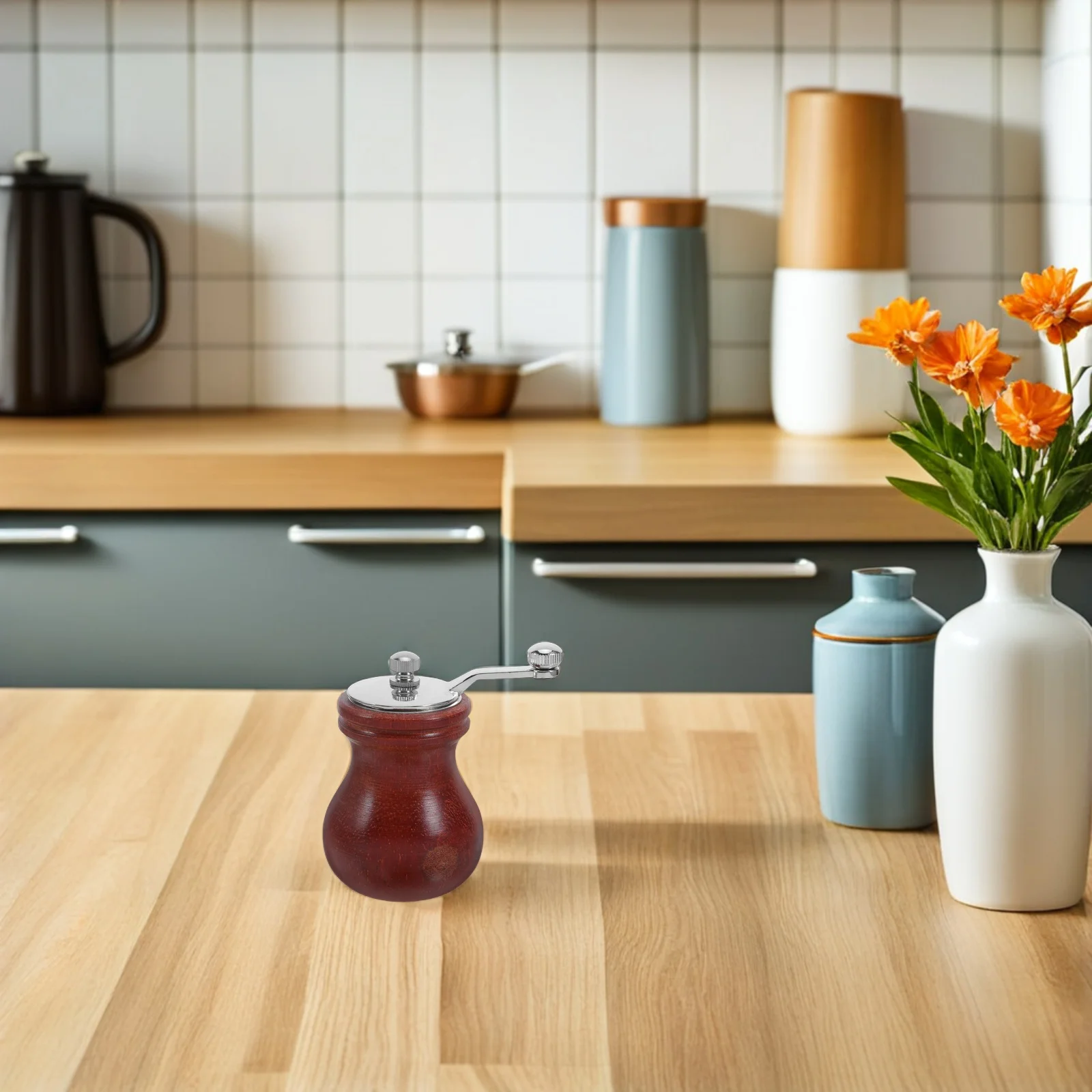 

Wooden Pepper Small Redwood Ceramic Core Manual Grinder for Home Kitchen Easy Turn Crank Salt Pepper Tool Wooden