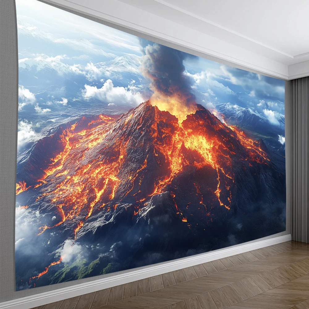 Volcanic magma flow Digital printing polyester wall hanging tapestry decorative Living room bedrooms Office background gift