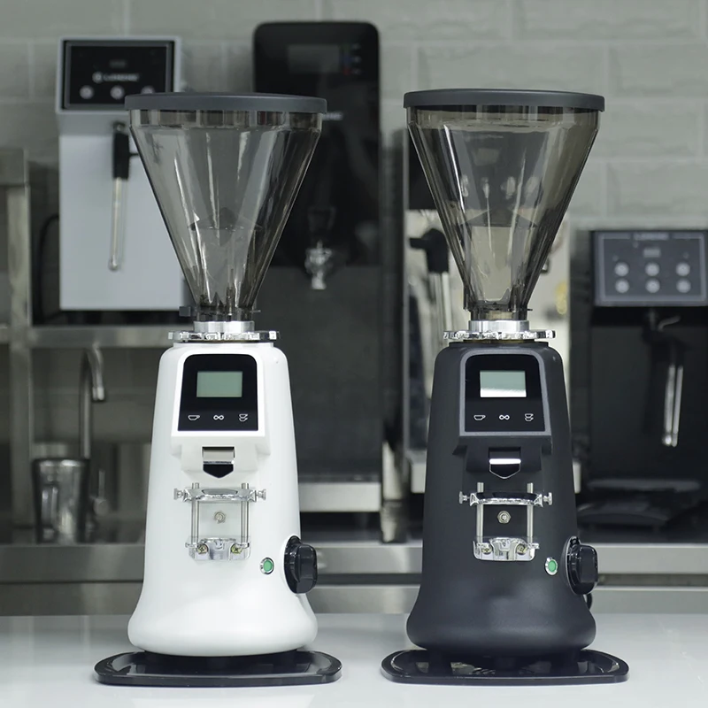 Professional Electric Espresso Coffee Grinder With Avocado Green LED Touch Screen Flat Burr For Household Outdoor Use