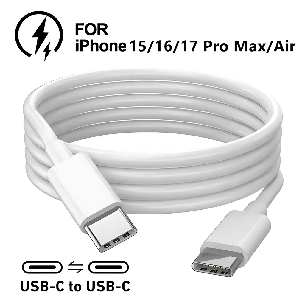 

100W Fast Charging Cable PD Type C to Type C Cord For iPhone 15 16 17 Pro Max iPad Air 5 MacBook Huawei Mate 60 Samsung OPPO