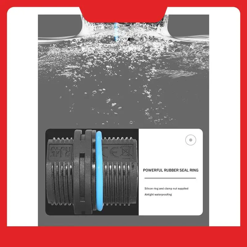 

5PCS Panel Mounting RJ45 Waterproof Connector Ethernet LAN Cable Connector With Dust Cap-N38R