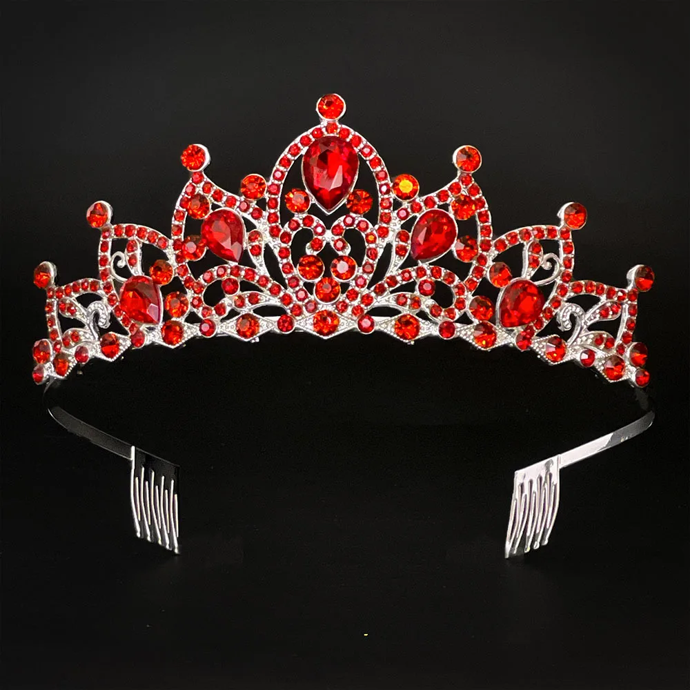 

Elegant Rhinestone Tiara Crown Headband Baroque Style Bridal Wedding Party Hair Accessories Costume Event Small Crown Jeweled