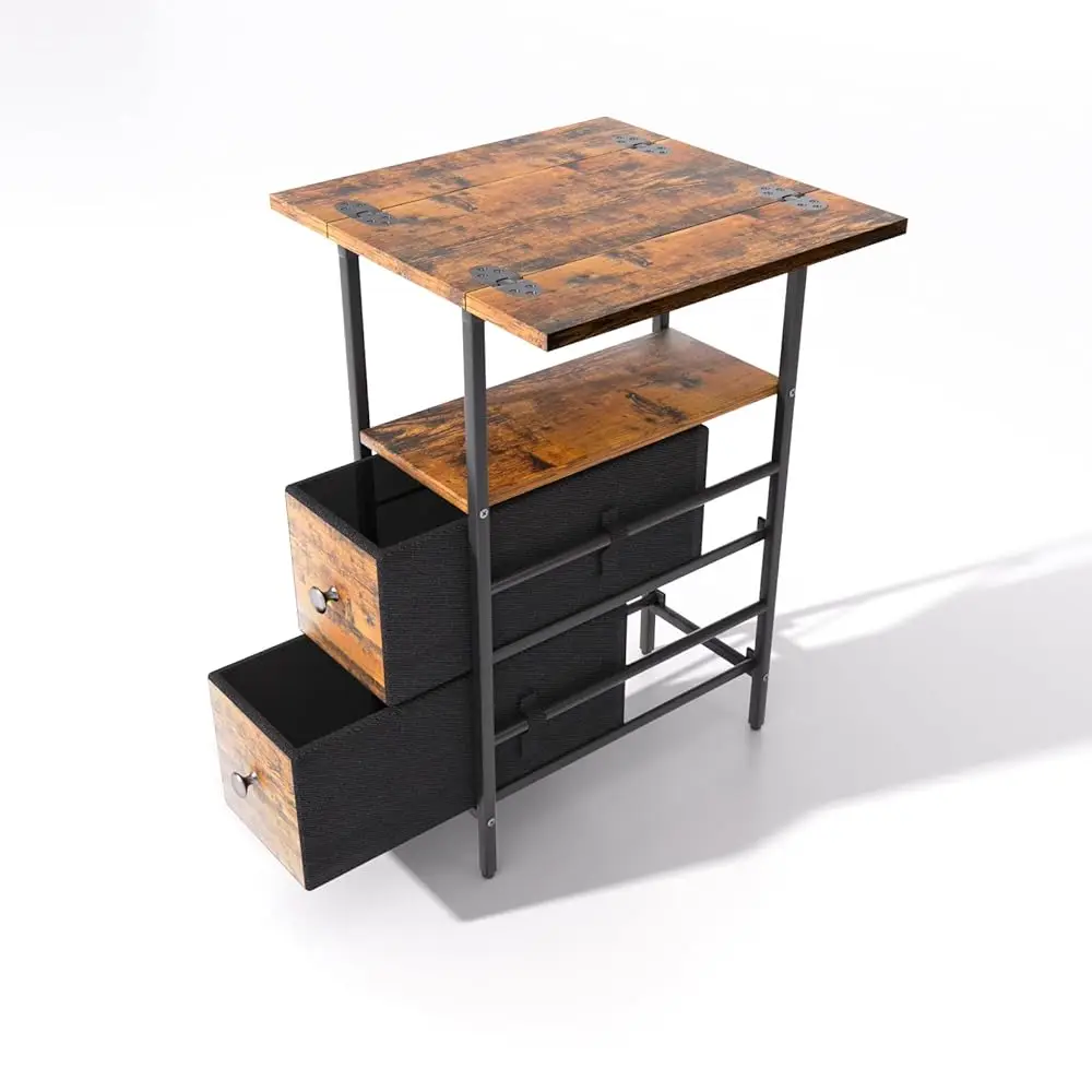 

Nightstand, End Table With Storage Cabinet, 4-Tier Modern Corner Side Table, Mini 2 Drawers Night Stand Storage
