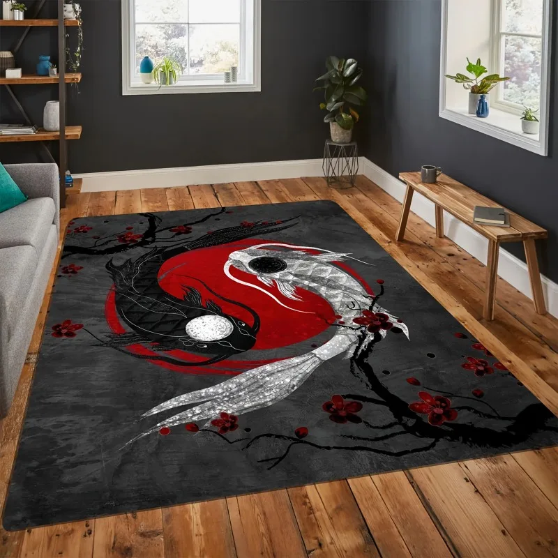 

Chinese 3D Tai Chi Bagua Yin Yang Bathroom Mat Anti-slip Long Strip Cushion Bedroon Mat Welcome Doormat for Living Room, Kitchen