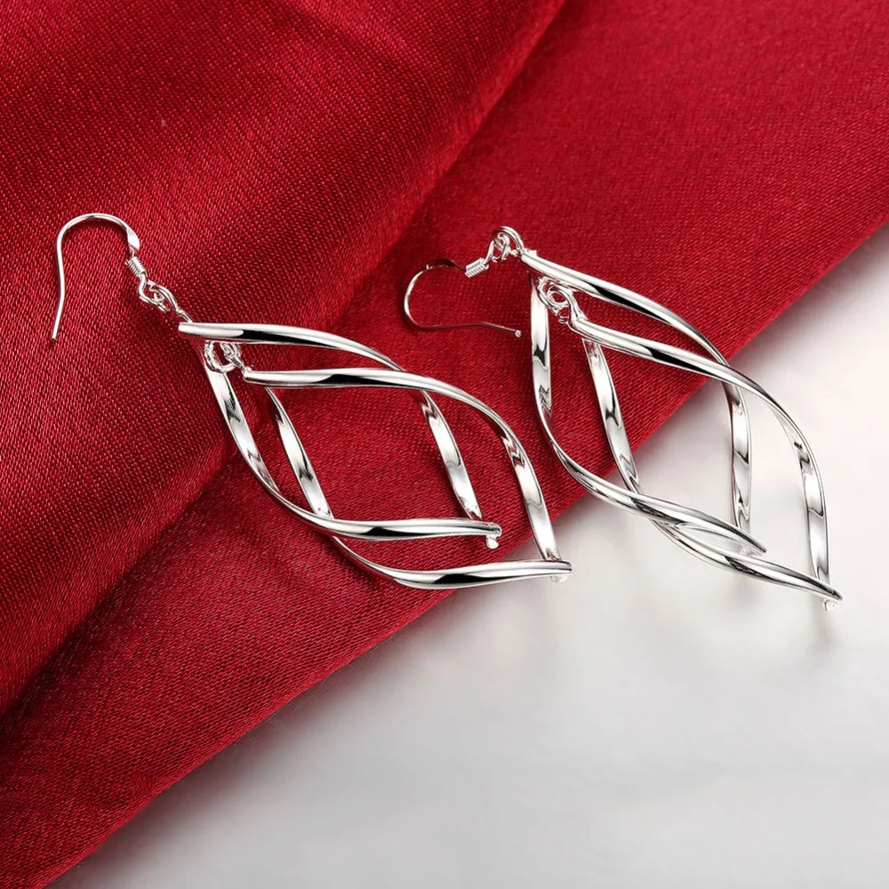 Boucles d\'oreilles longues en argent regardé 925 pour femmes, bijoux de mariage, haute qualité, nouvelle arrivée